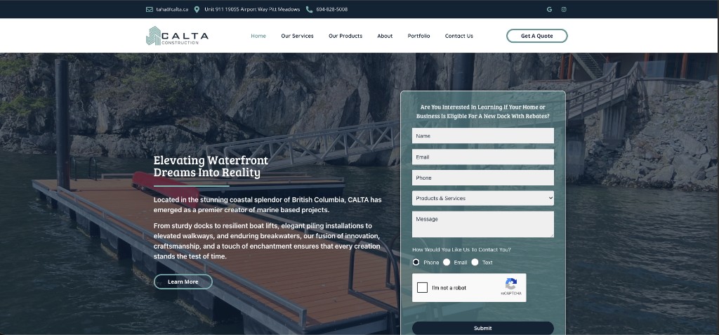 CALTA Construction project screenshot
